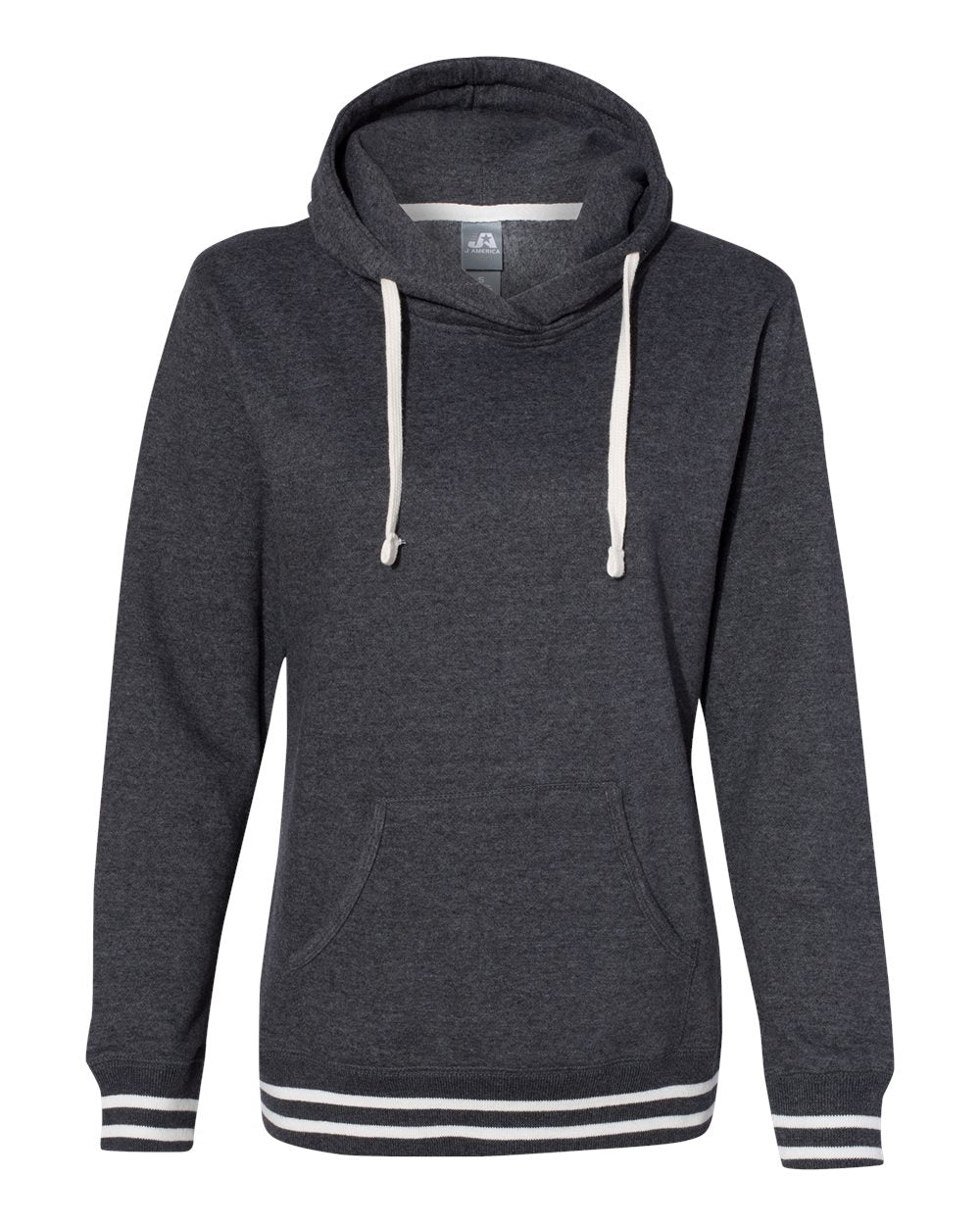Front View of Black Women’s Relay Hooded Sweatshirt - 8651