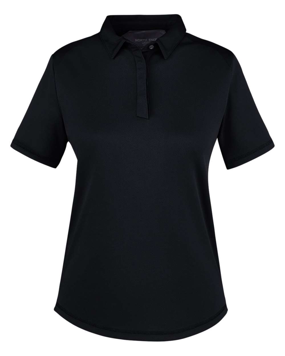 Front View of Black Women's Revive Coolcore® Polo - NE110W