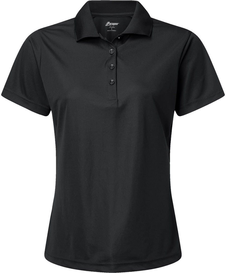 Front View of Black Women's Sebring Performance Polo - 504