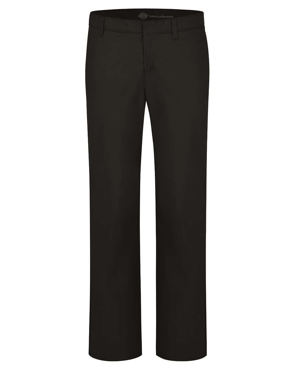 Front View of Black Women's Stretch Twill Pants - FP12