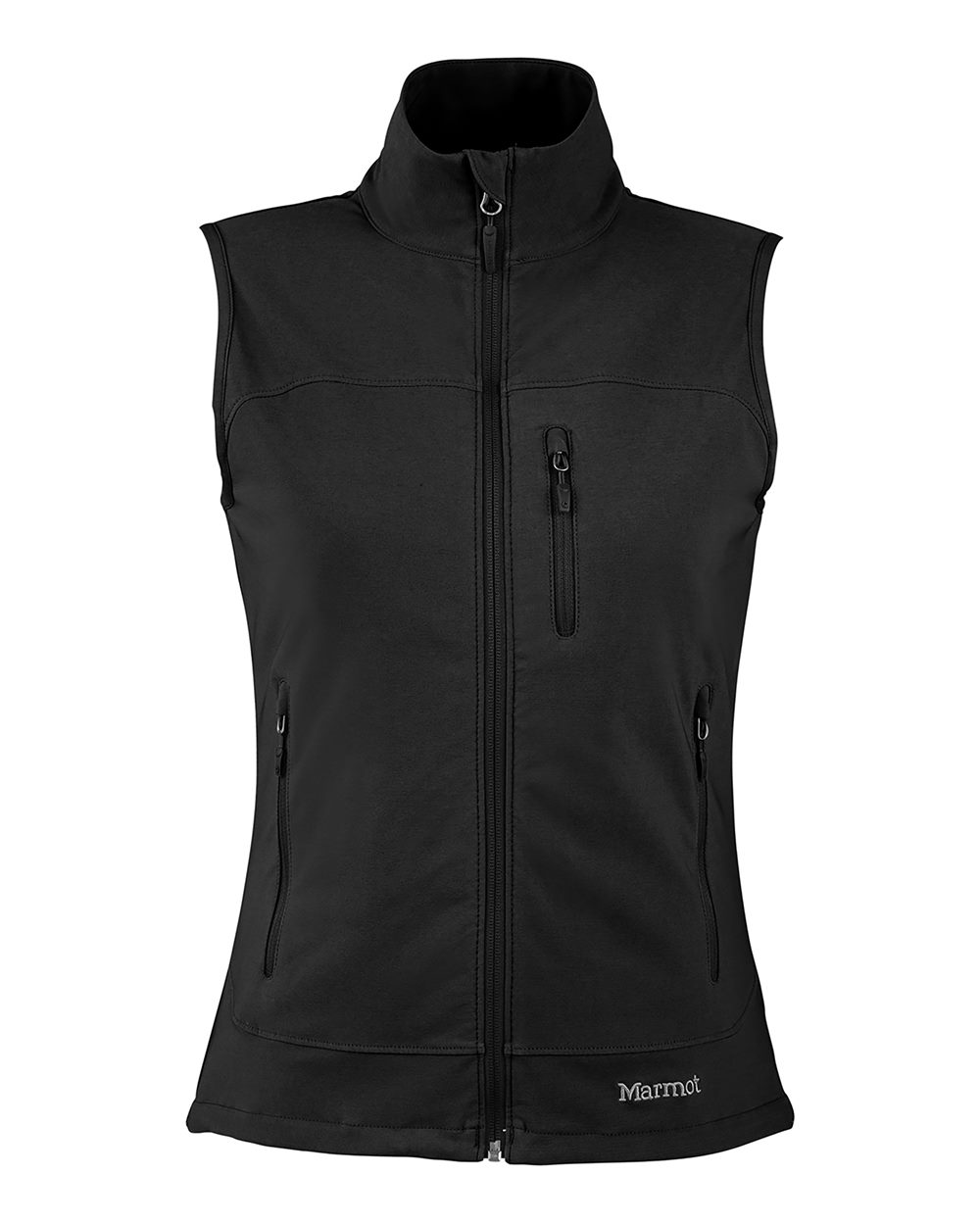 Front View of Black Women's Tempo Vest - M16080