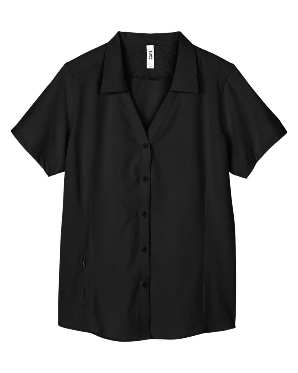 Front View of Black Women's Ultra UVP® Marina Shirt - CE510W