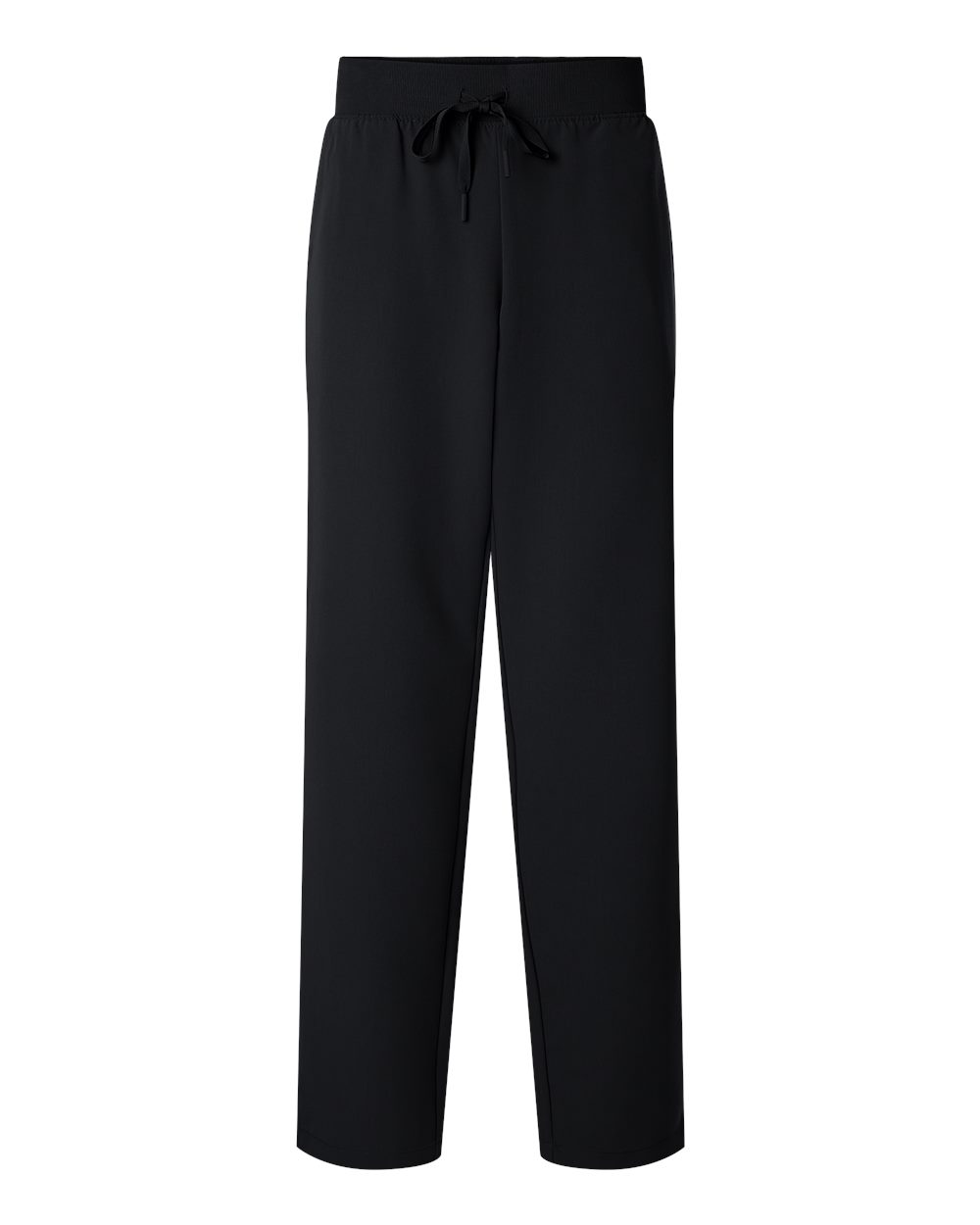 Front View of Black Women's Xenos Essential Knit-Waist Scrub Pants - Petite Sizes - W20001P