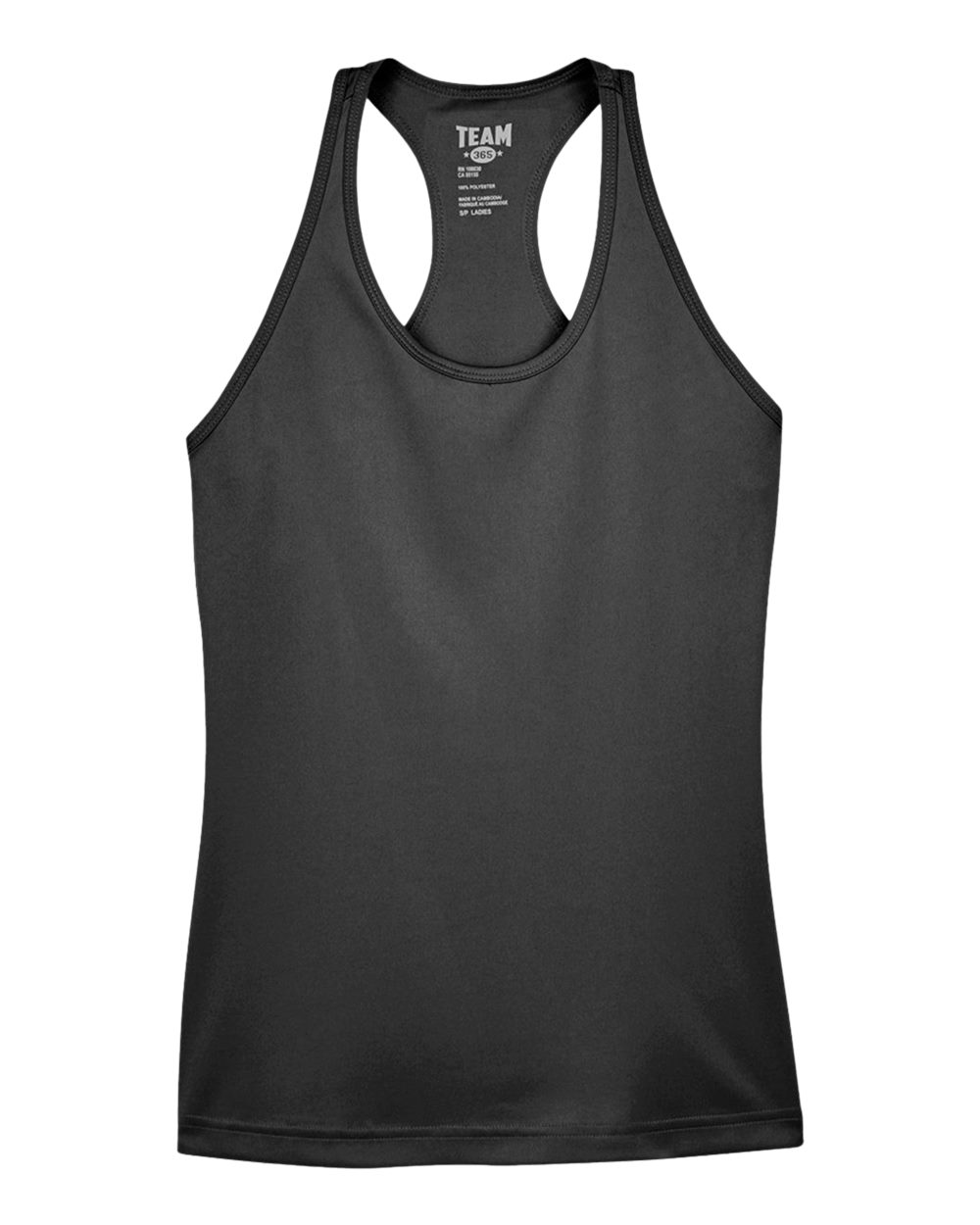 Front View of Black Women's Zone Performance Racerback Tank - TT11WRC