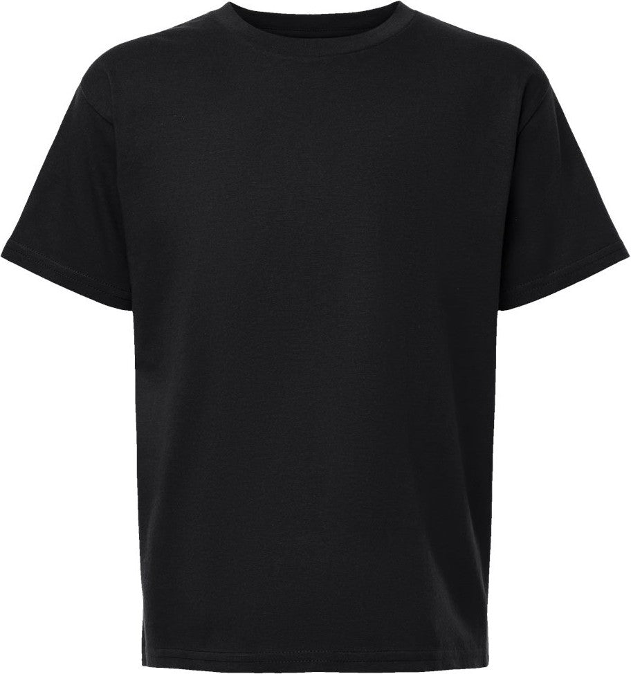 Front View of Black Youth Fine Jersey Tee - 2001Y