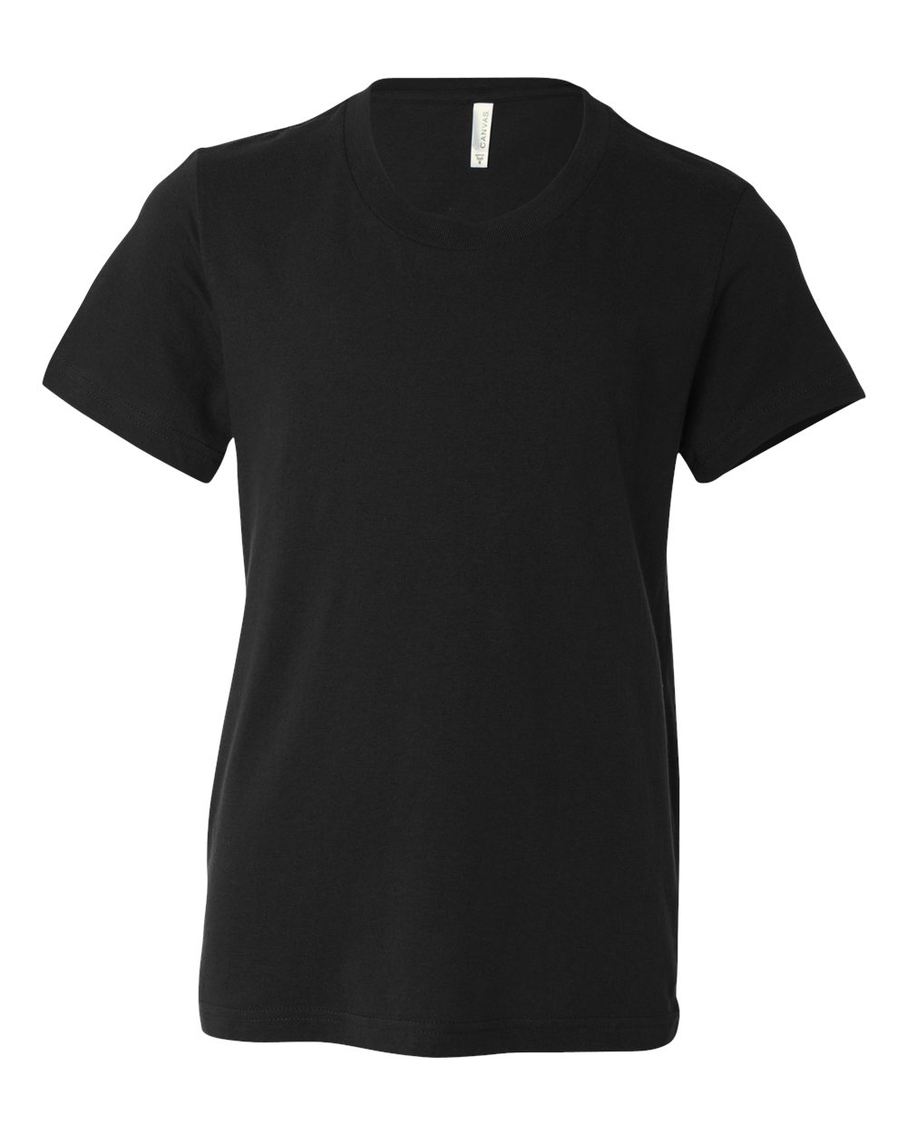 Front View of Black Youth Jersey Tee - 3001Y