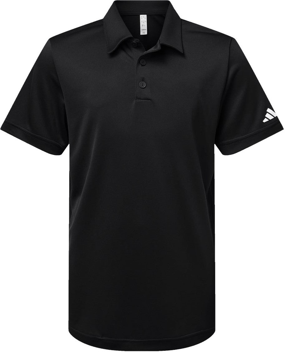 Front View of Black Youth Performance Polo - A4000