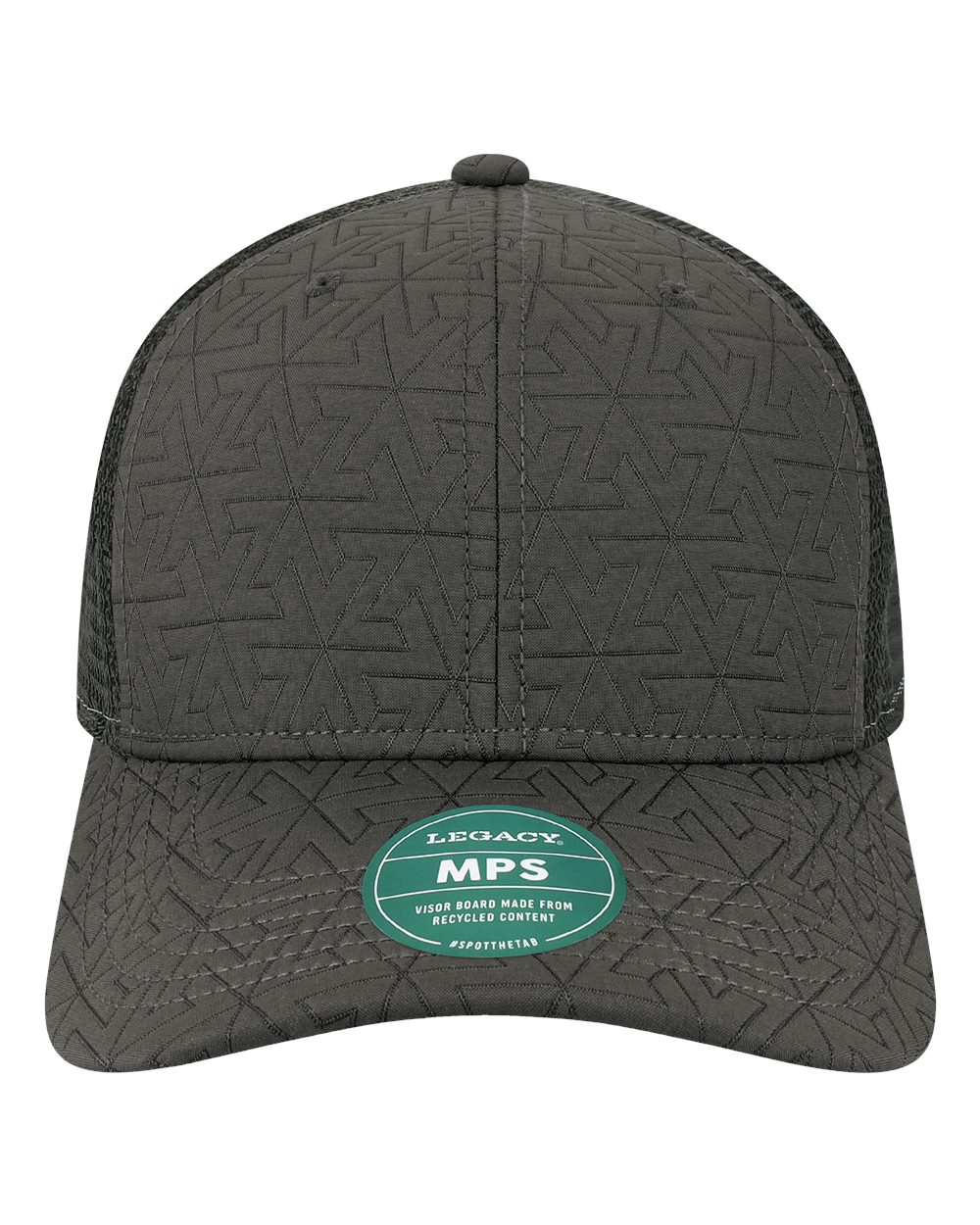 Front View of Black Z - Quilted Mid-Pro Snapback Trucker Cap - MPS