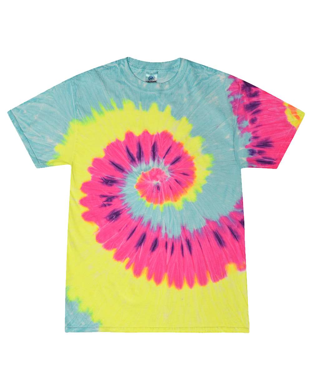 Front View of Blast Multi-Color Tie-Dyed T-Shirt - 1000