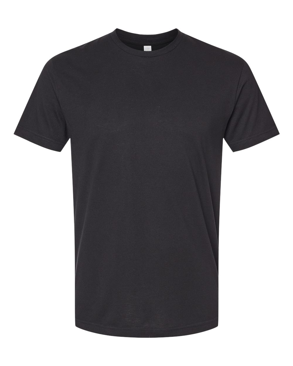 Front View of Blended Black Fine Jersey Tee - 6901