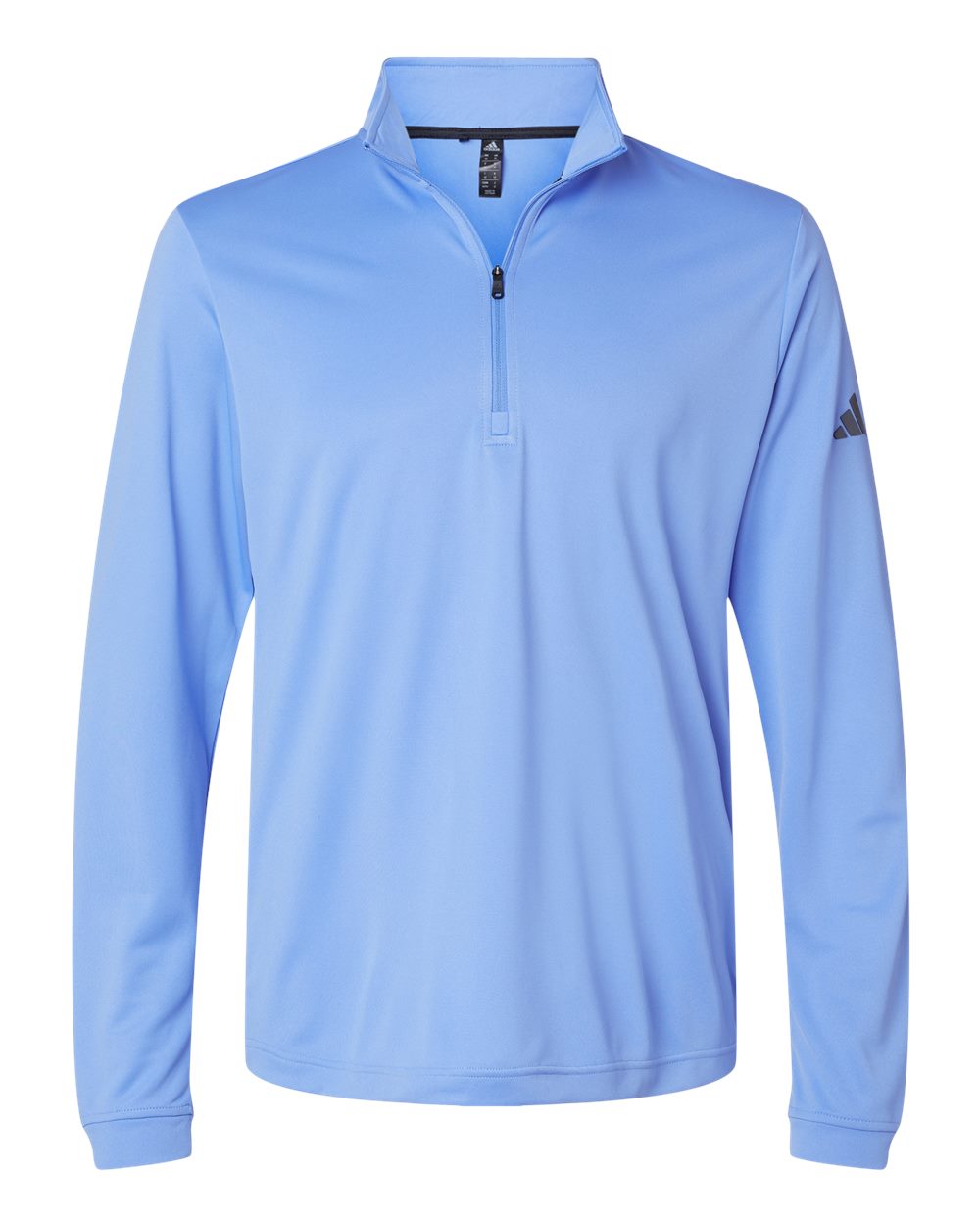 Front View of Blue Fusion Lightweight Quarter-Zip Pullover - A401