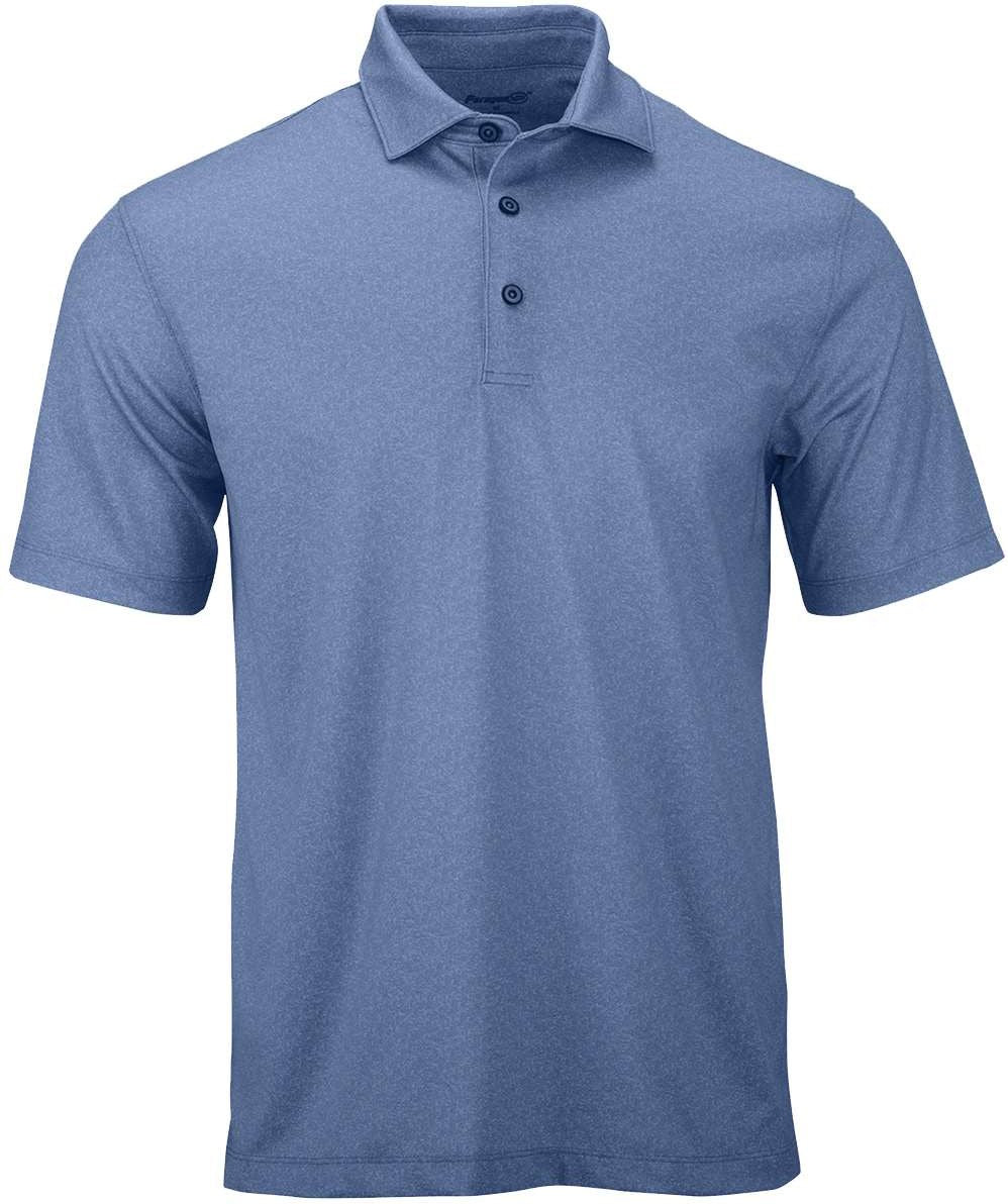 Front View of Blue Heather Derby Sublimated Heathered Polo - 152
