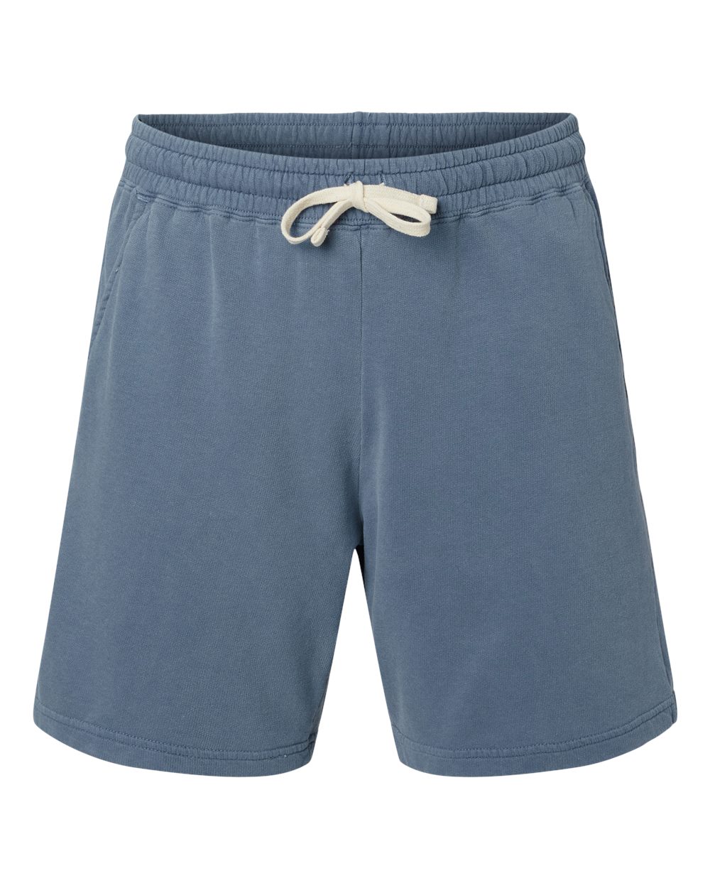 Front View of Blue Jean Garment-Dyed Lightweight Fleece Sweat Shorts - 1468