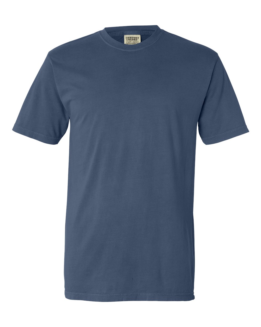 Front View of Blue Jean Garment-Dyed Lightweight T-Shirt - 4017