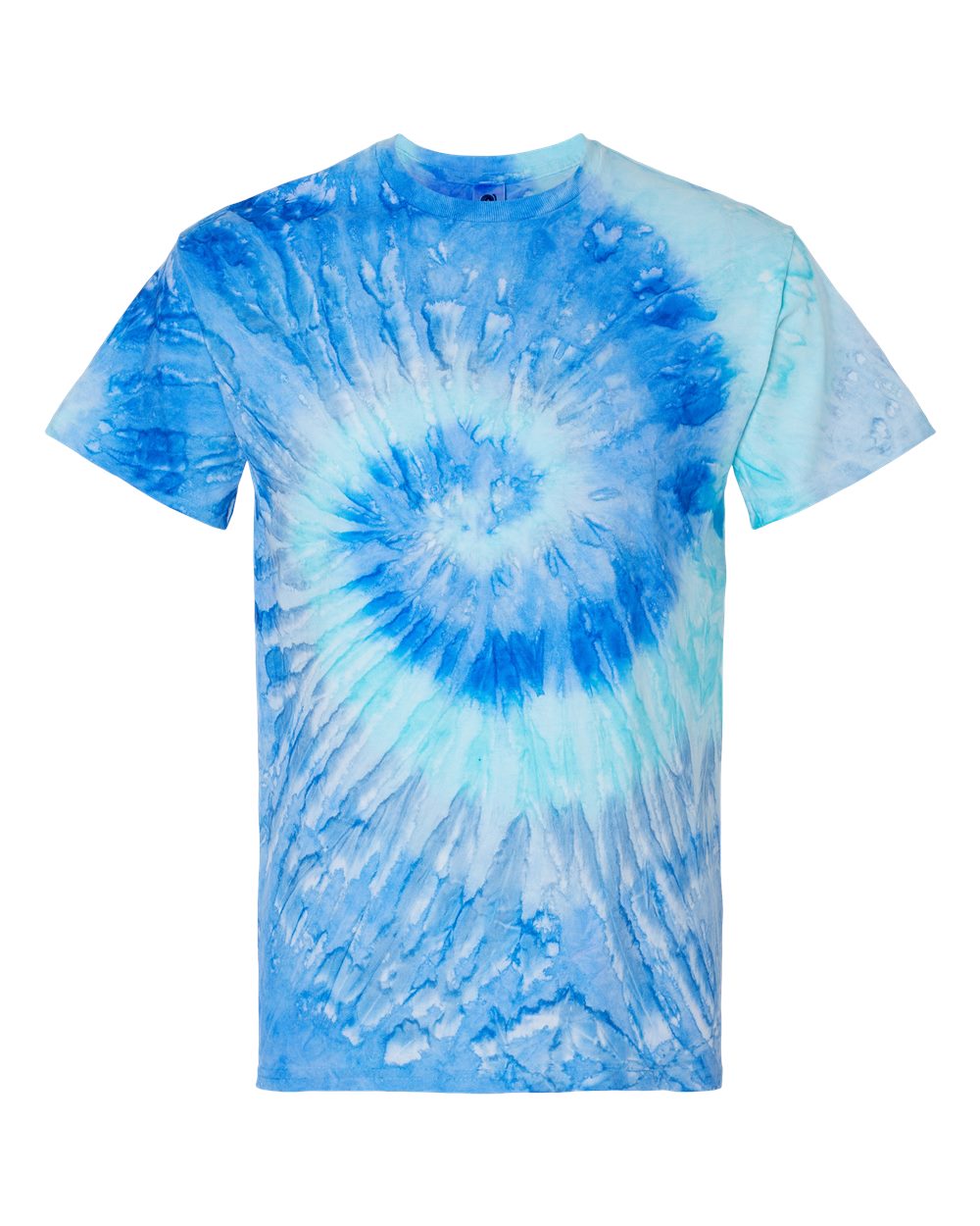 Front View of Blue Jerry Multi-Color Tie-Dyed T-Shirt - 1000