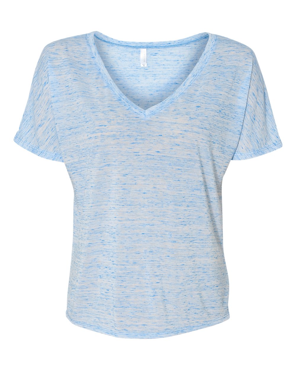 Front View of Blue Marble Women’s Slouchy V-Neck Tee - 8815