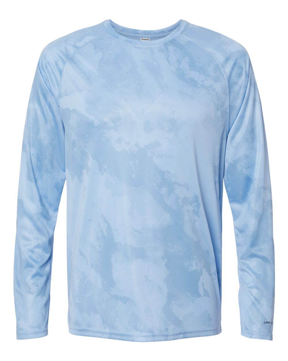 Front View of Blue Mist Cabo Camo Performance Long Sleeve T-Shirt - 228