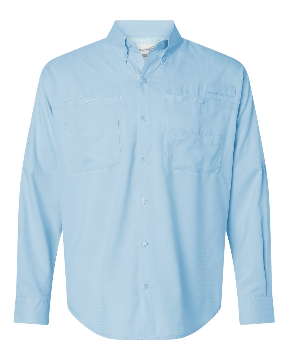 Front View of Blue Mist Kitty Hawk Performance Long Sleeve Fishing Shirt - 702