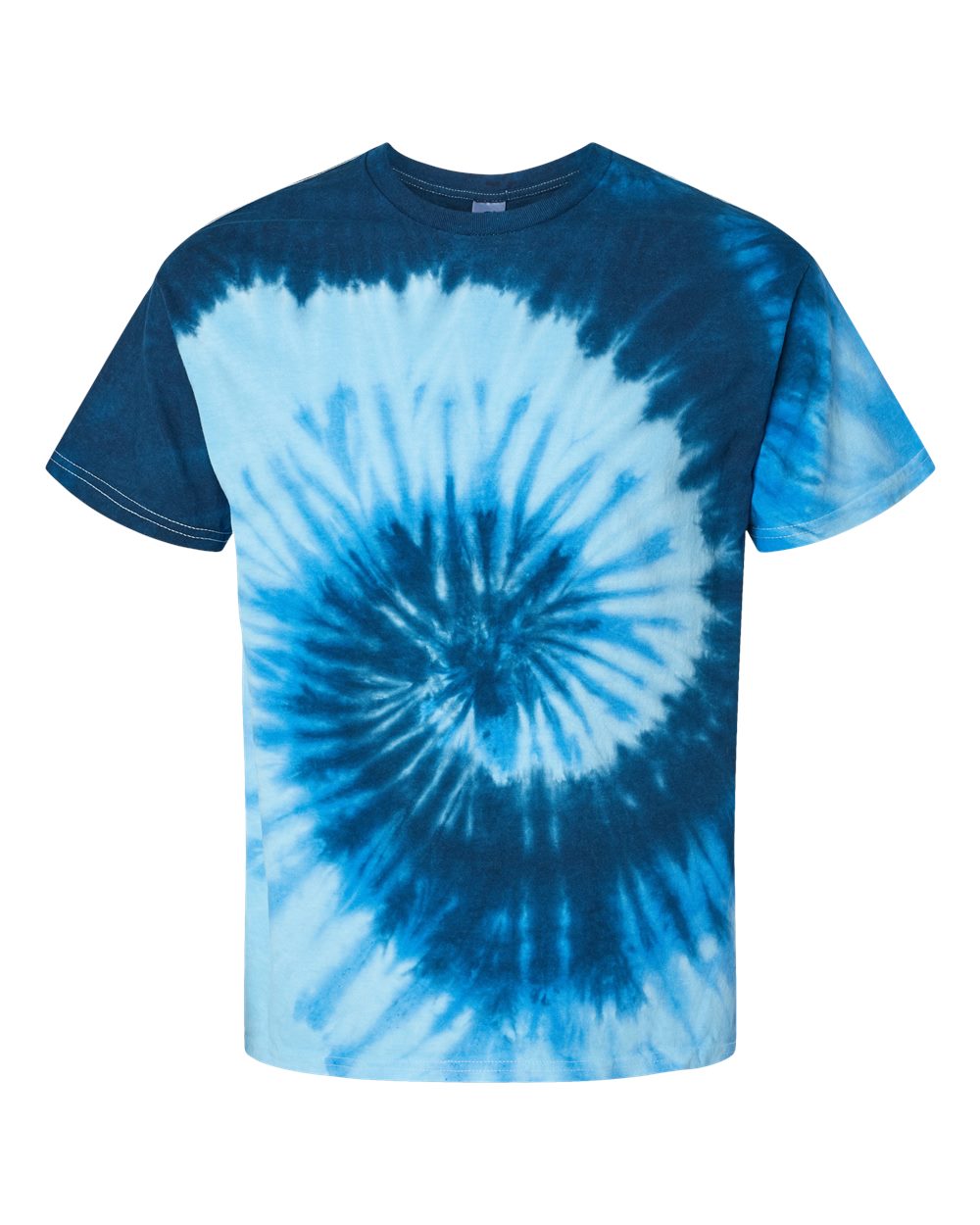 Front View of Blue Ocean Multi-Color Tie-Dyed T-Shirt - 1000