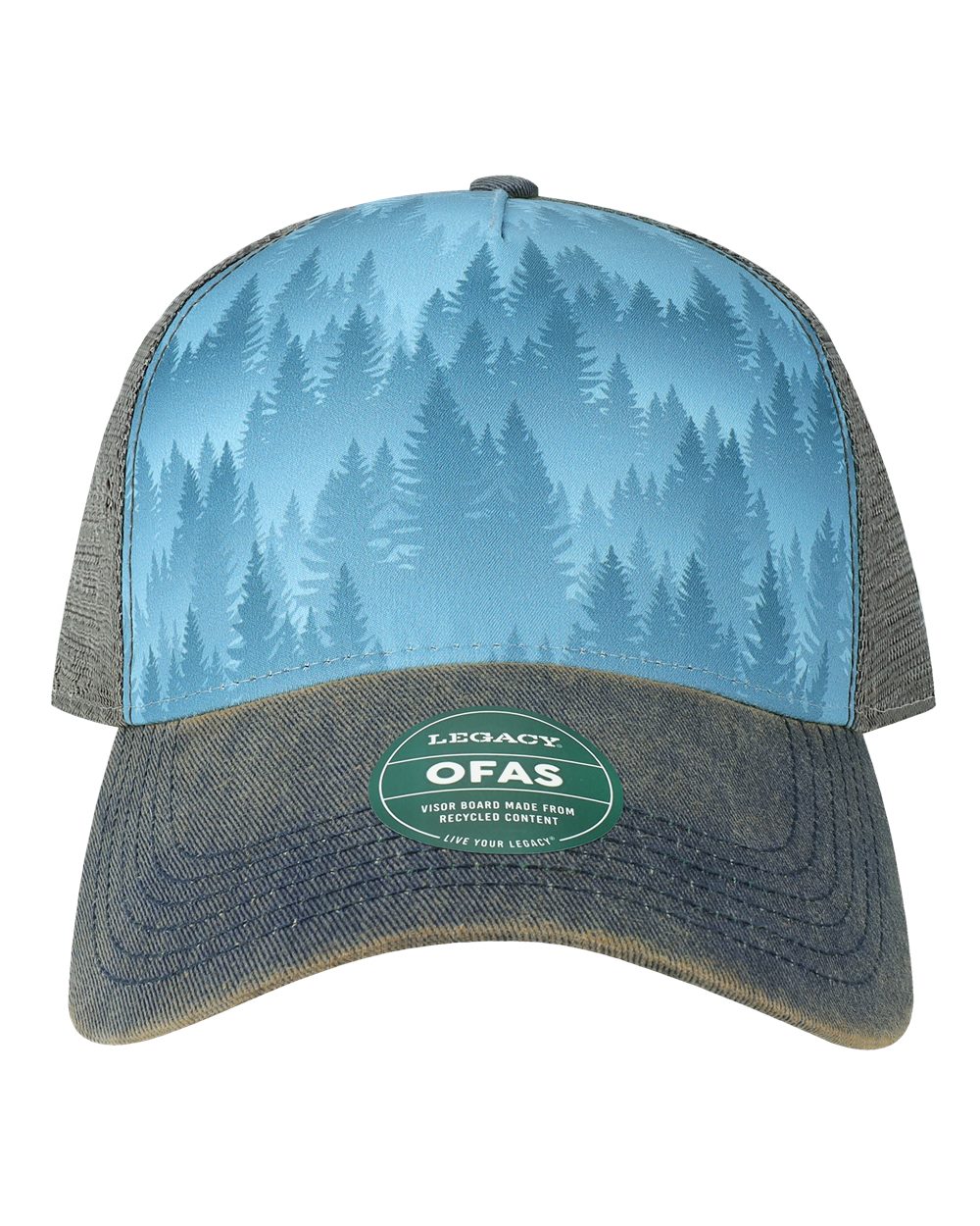 Front View of Blue Pines Old Favorite Five-Panel Trucker Cap - OFAFP