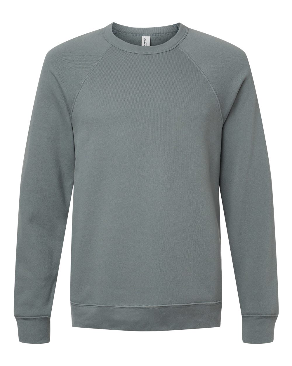 Front View of Blue Storm Sponge Fleece Raglan Crewneck Sweatshirt - 3901