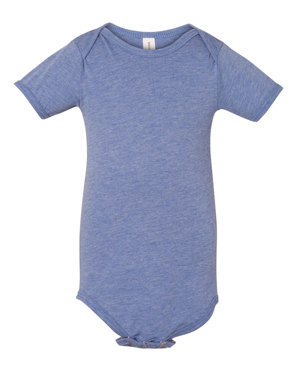 Front View of Blue Triblend Infant Triblend Short Sleeve One Piece - 134B