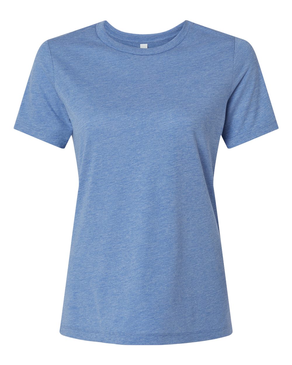 Front View of Blue Triblend Women’s Relaxed Fit Triblend Tee - 6413