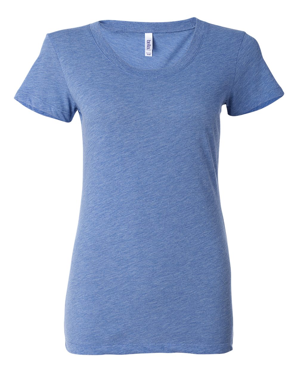 Front View of Blue Triblend Women's Triblend Tee - 8413