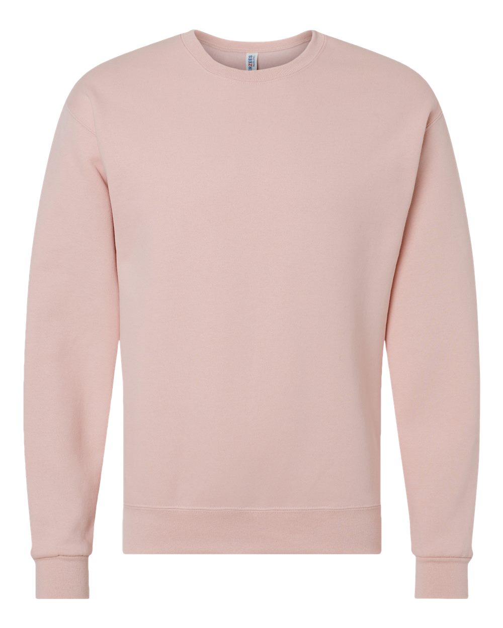 Front View of Blush Pink NuBlend® Crewneck Sweatshirt - 562MR