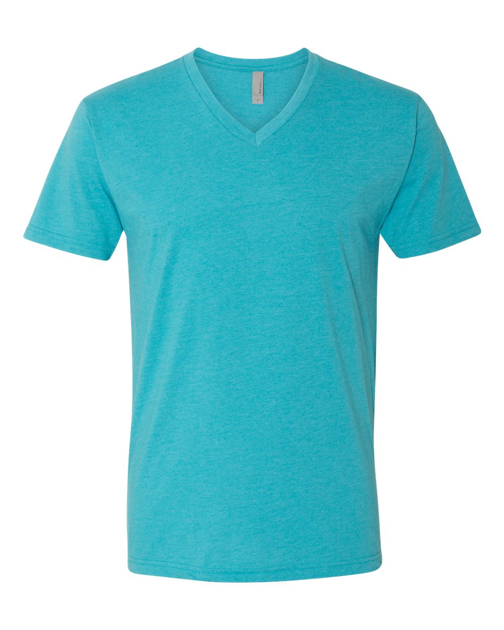 Front View of Bondi Blue CVC V-Neck T-Shirt - 6240