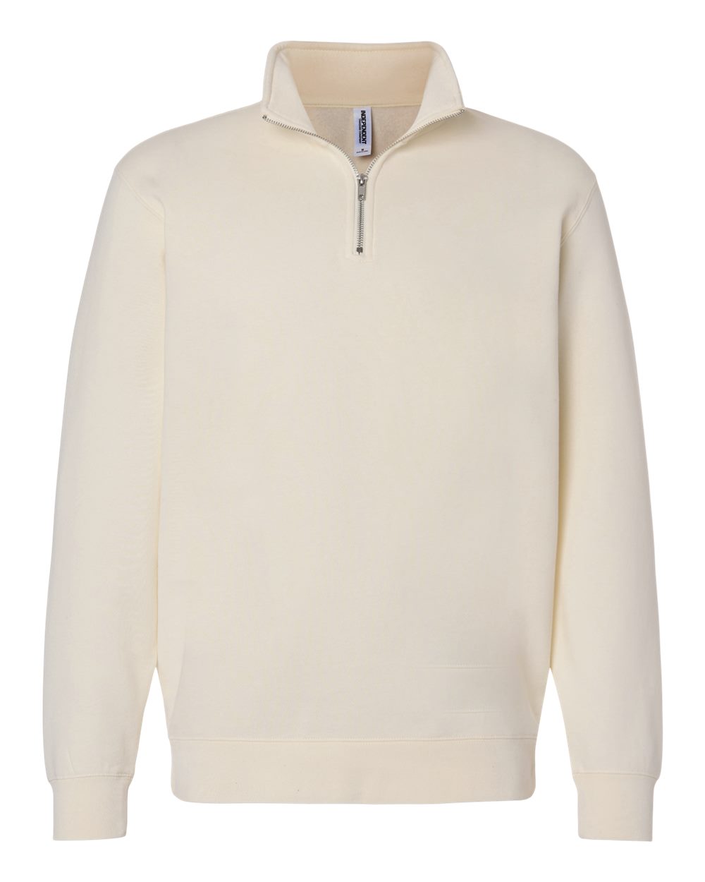 Front View of Bone Midweight Quarter-Zip Pullover - SS4600QZ