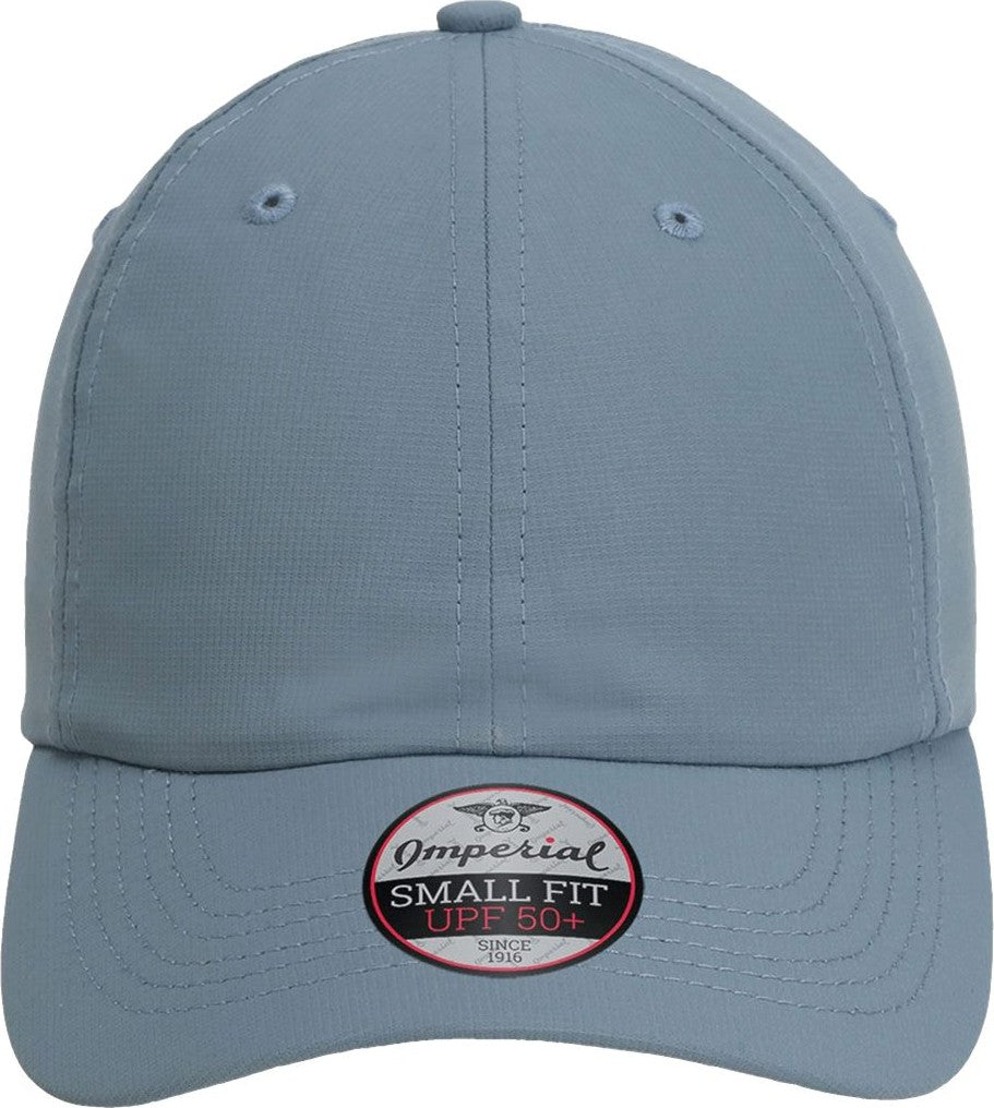 Front View of Breaker Blue The Hinsen Women's Performance Ponytail Cap - L338