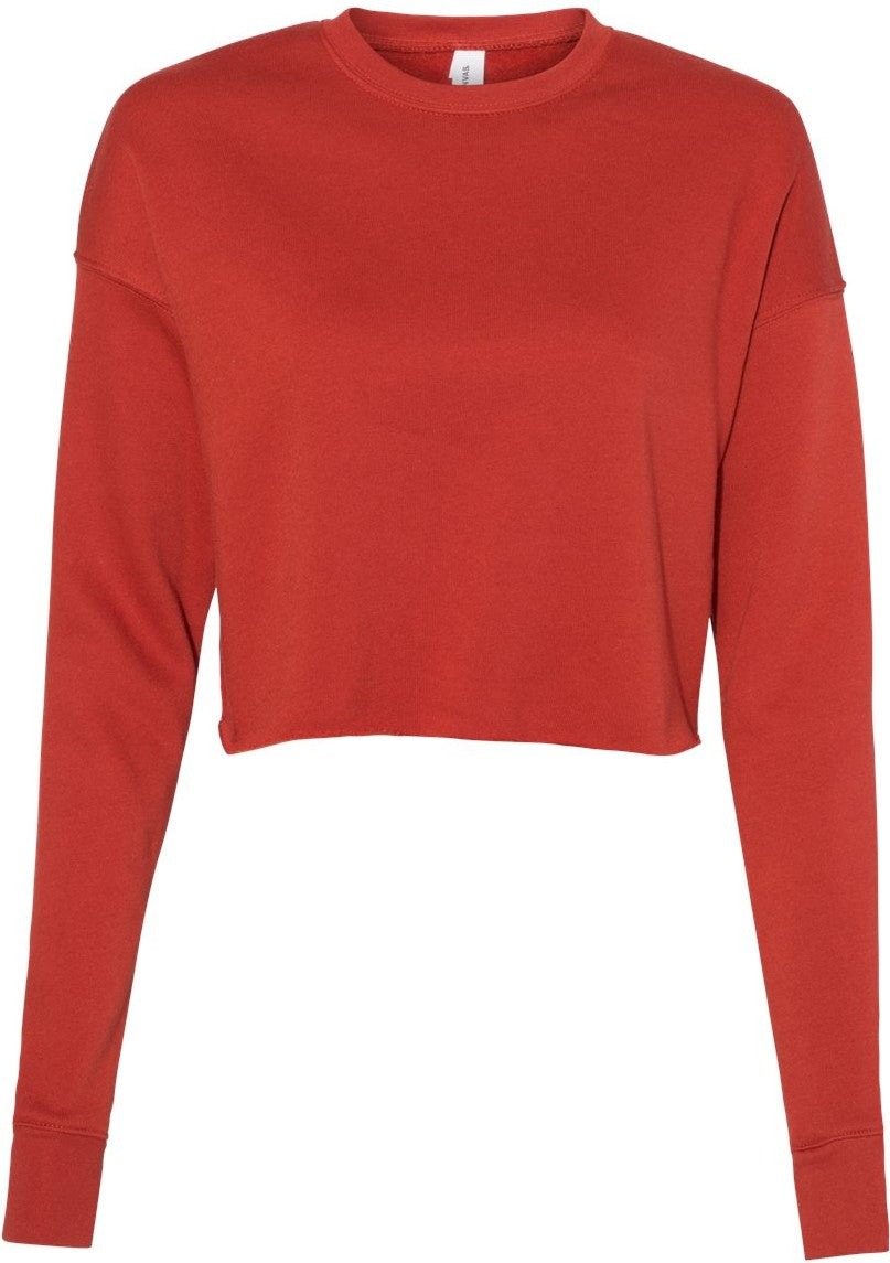 Front View of Brick Women's Crop Crew Fleece - 7503