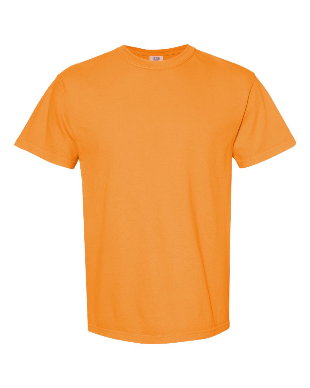 Front View of Bright Orange Garment-Dyed Heavyweight T-Shirt - 1717