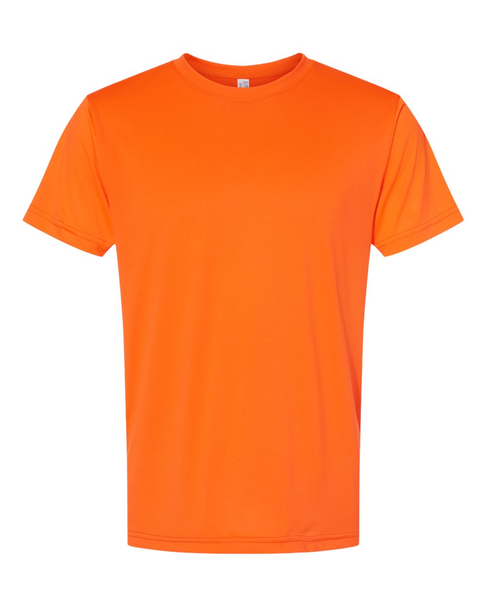 Front View of Bright Orange USA-Made Performance T-Shirt - 5300