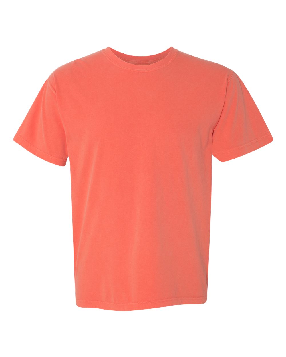 Front View of Bright Salmon Garment-Dyed Heavyweight T-Shirt - 1717