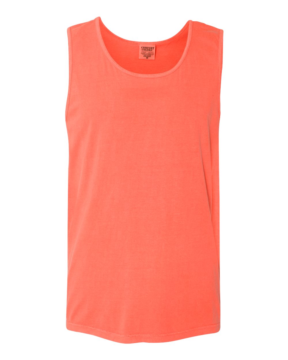 Front View of Bright Salmon Garment-Dyed Heavyweight Tank Top - 9360