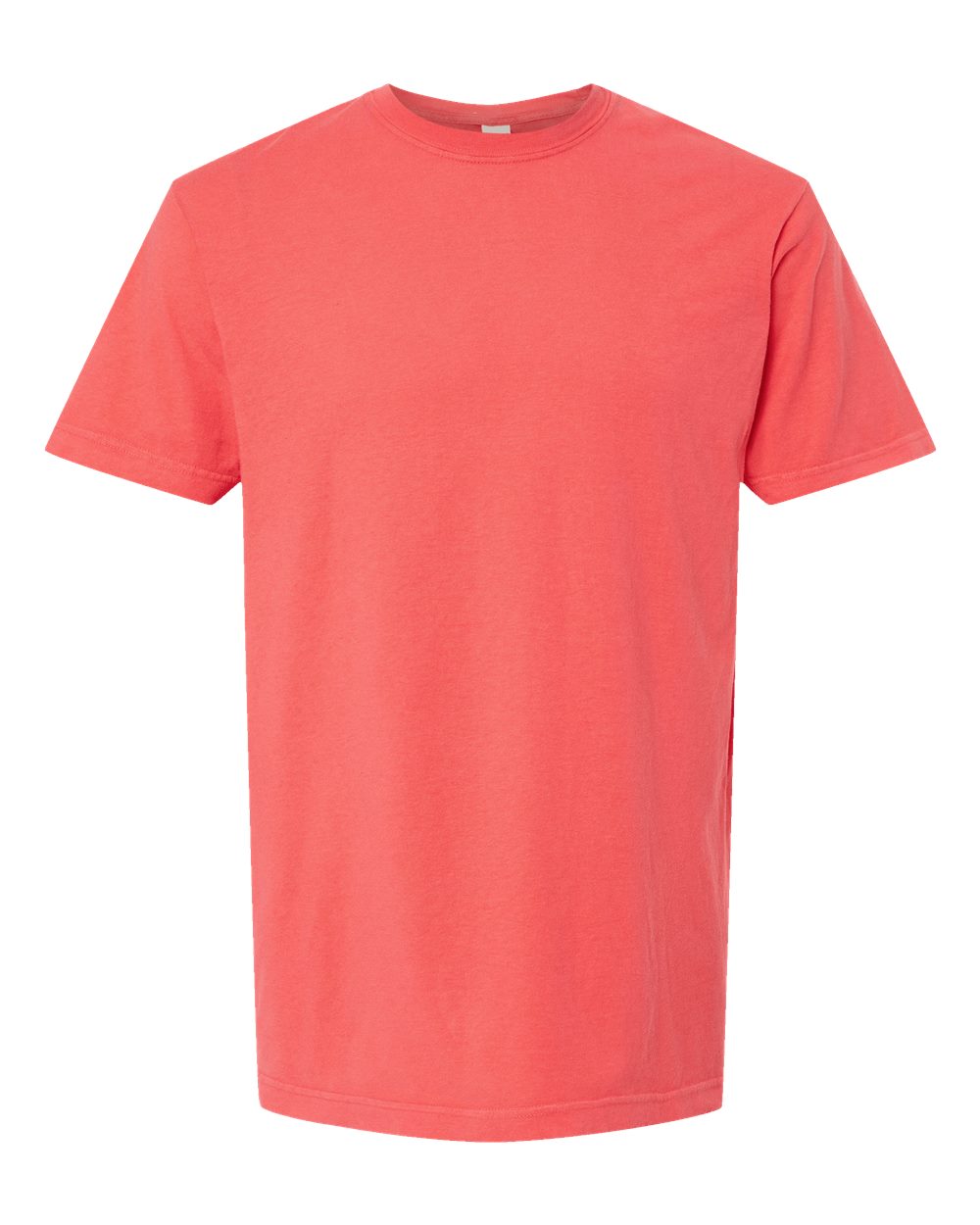 Front View of Bright Salmon Vintage Garment-Dyed T-Shirt - 6500M