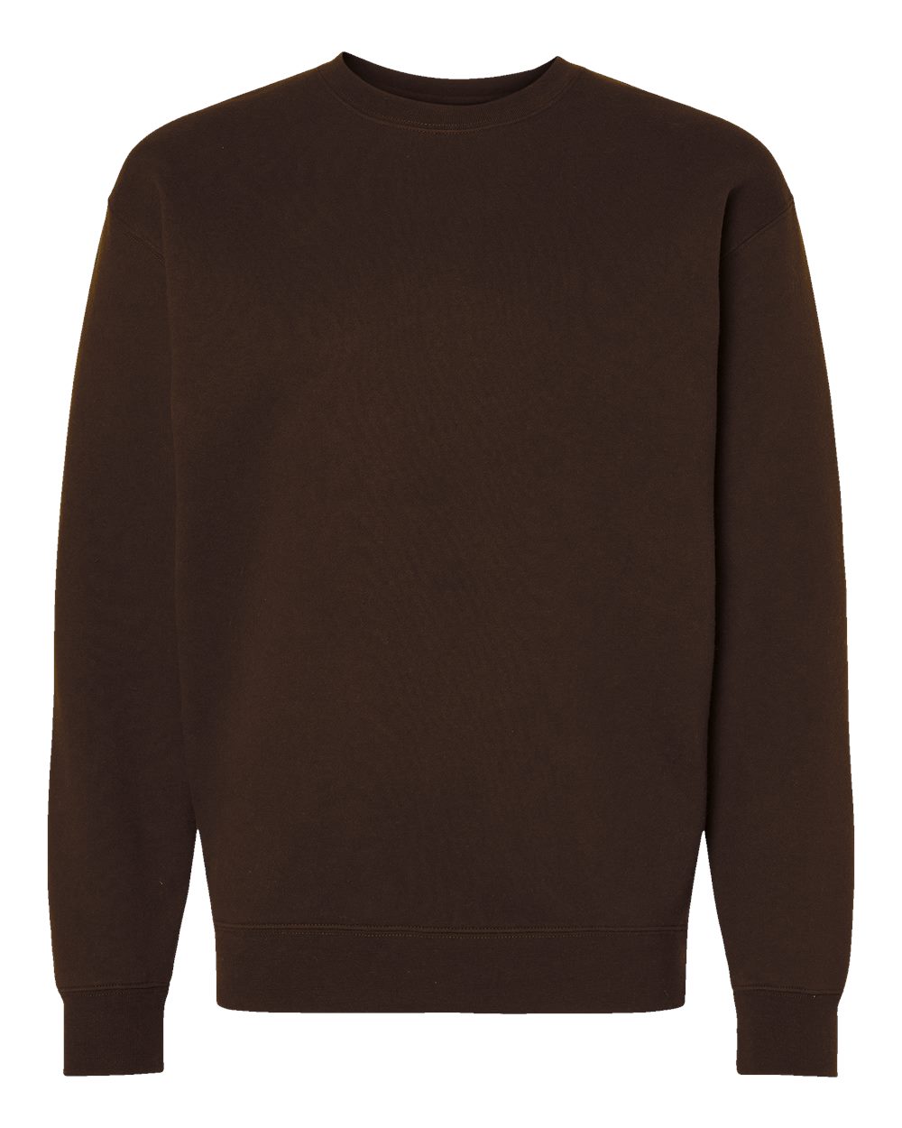 Front View of Brown Heavyweight Crewneck Sweatshirt - IND3000