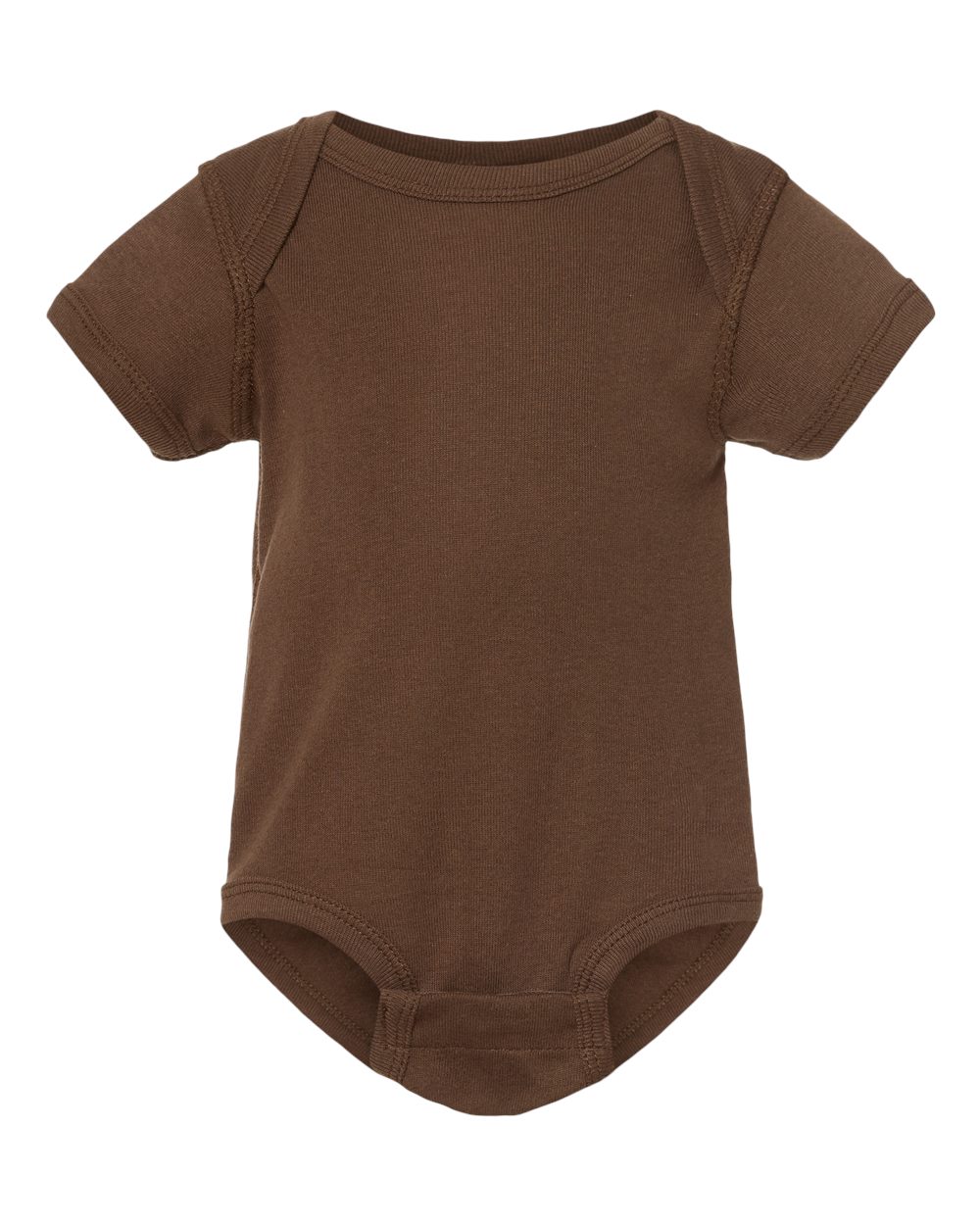 Front View of Brown Infant Baby Rib Bodysuit - 4400