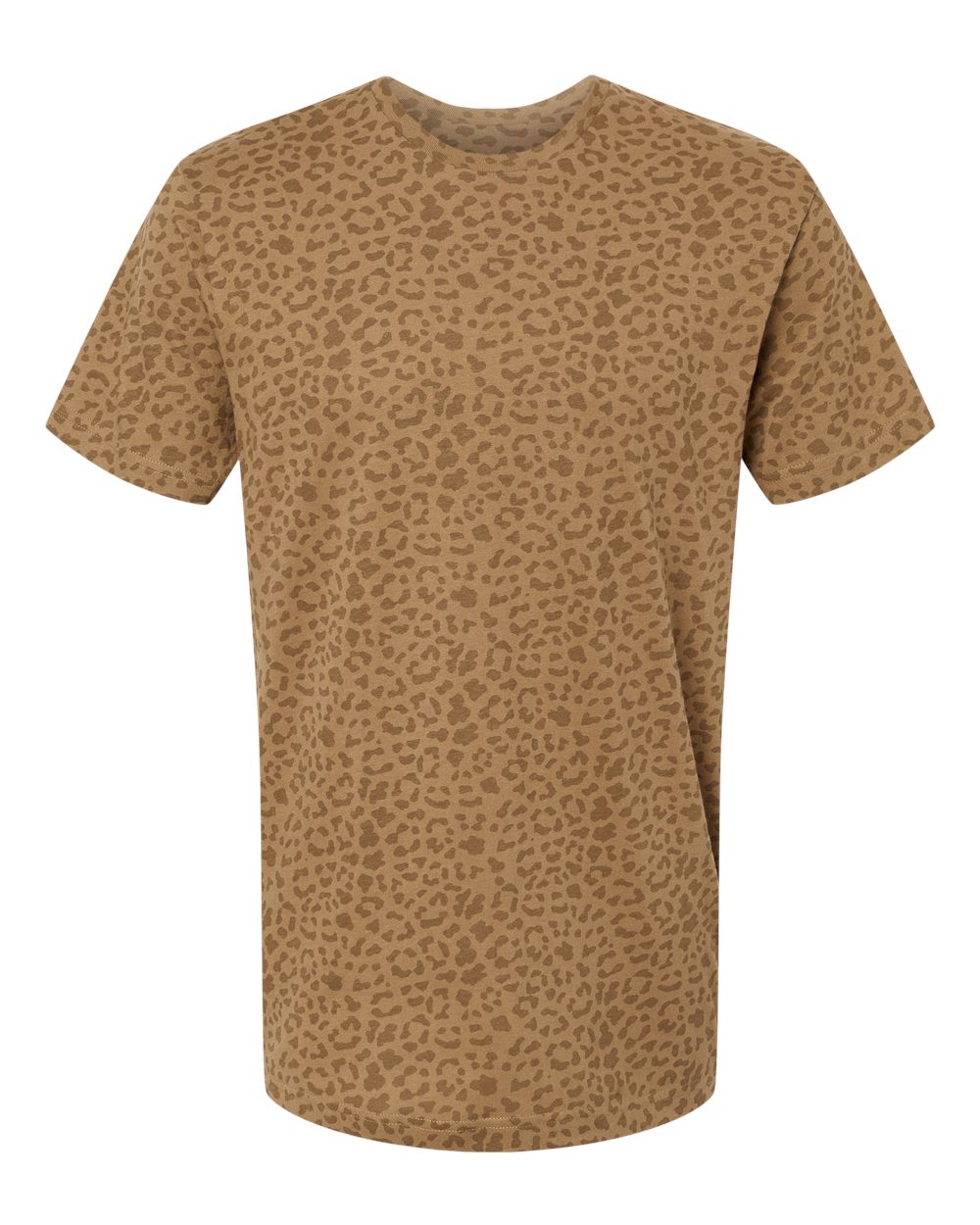 Front View of Brown Leopard Fine Jersey Tee - 6901