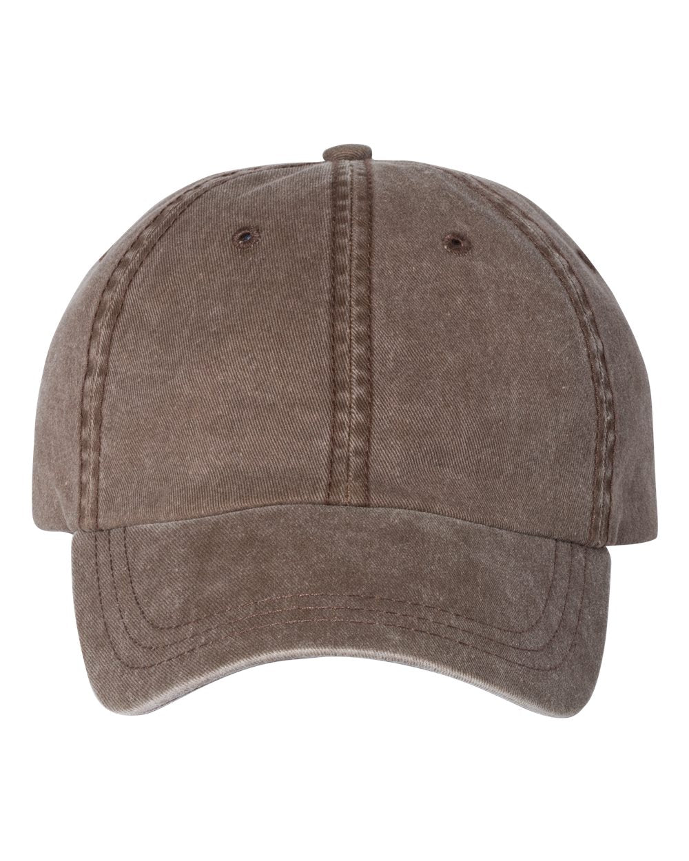 Front View of Brown Pigment-Dyed Cap - SP500