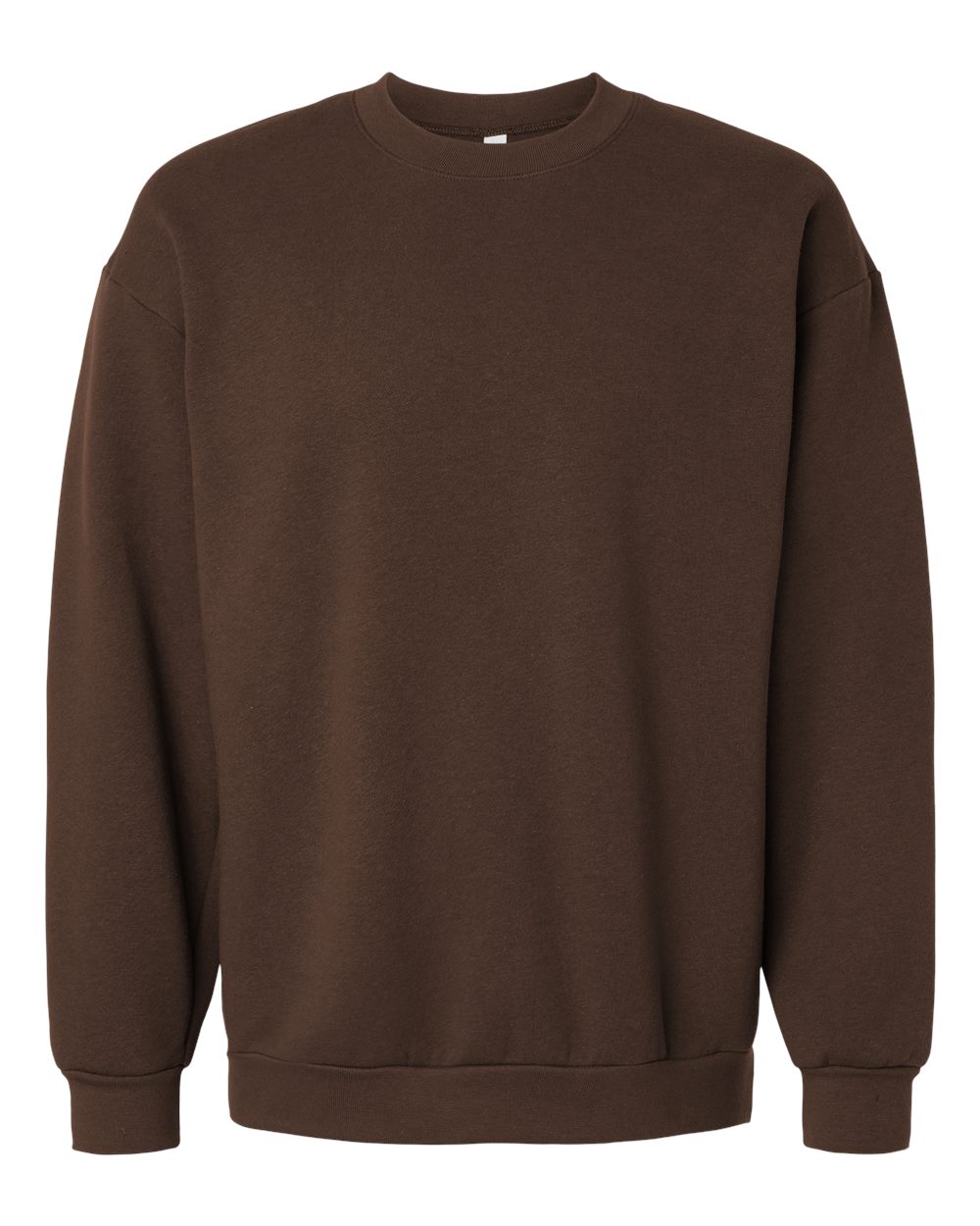 Front View of Brown ReFlex Fleece Crewneck Sweatshirt - RF496