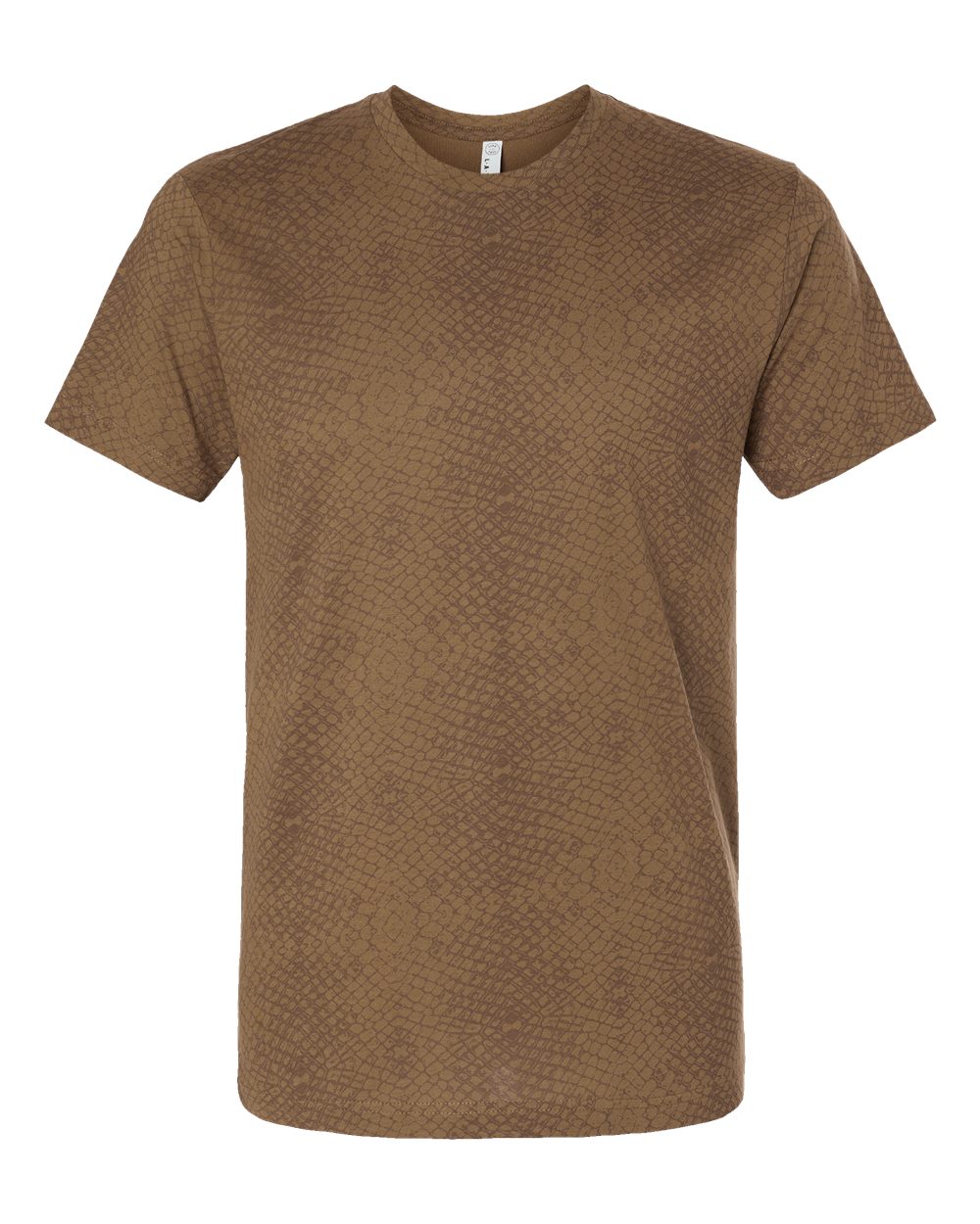 Front View of Brown Reptile Fine Jersey Tee - 6901