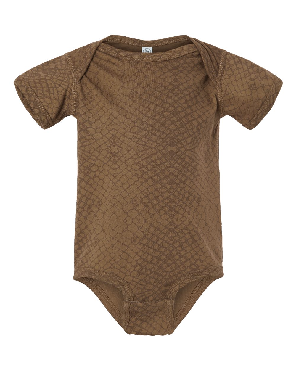 Front View of Brown Reptile Infant Fine Jersey Bodysuit - 4424