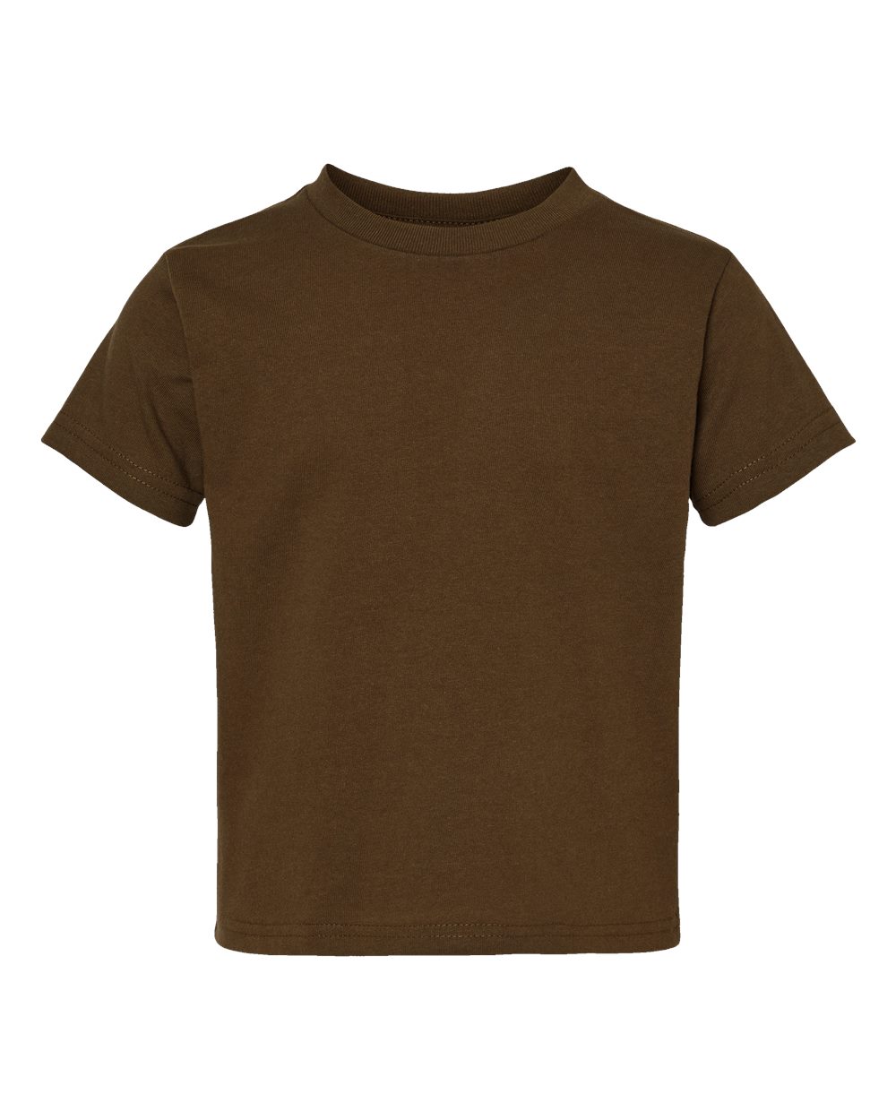 Front View of Brown Toddler Cotton Jersey Tee - 3301T