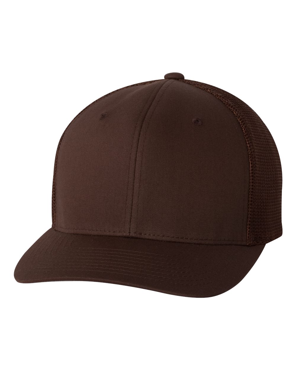Front View of Brown Trucker Cap - 6511