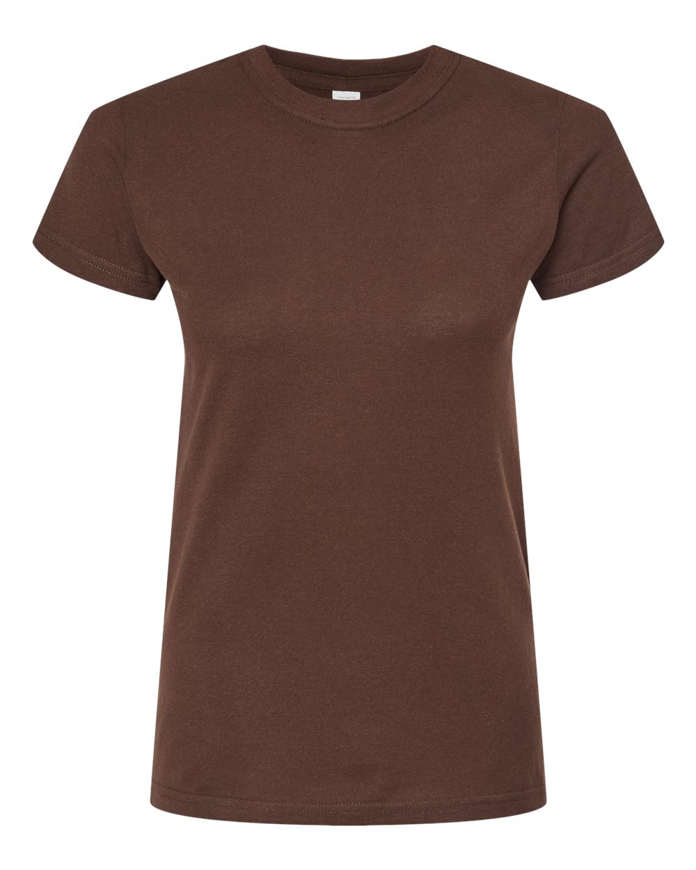 Front View of Brown Women's Fine Jersey Slim Fit T-Shirt - 213