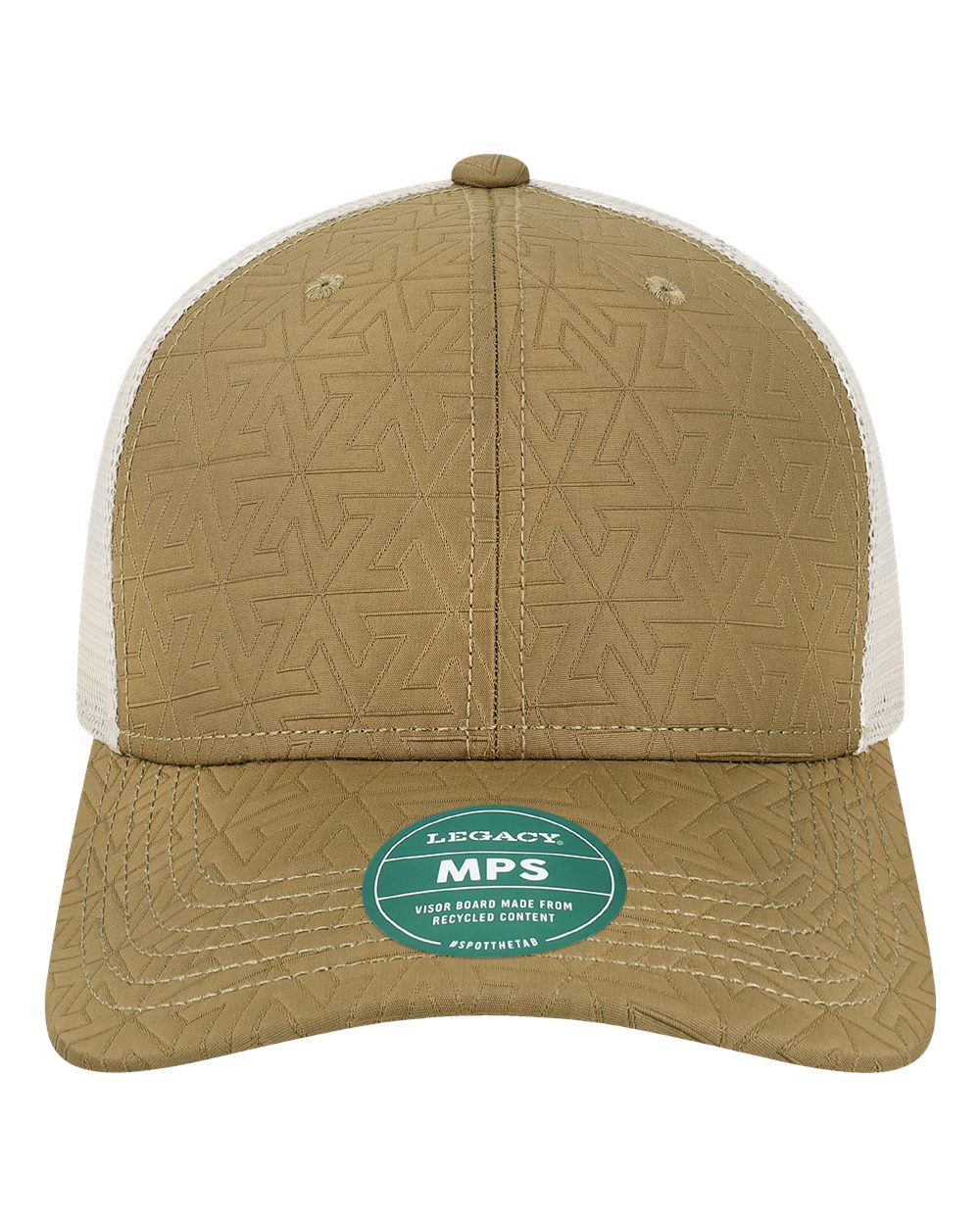 Front View of Brown Z - Quilted Mid-Pro Snapback Trucker Cap - MPS