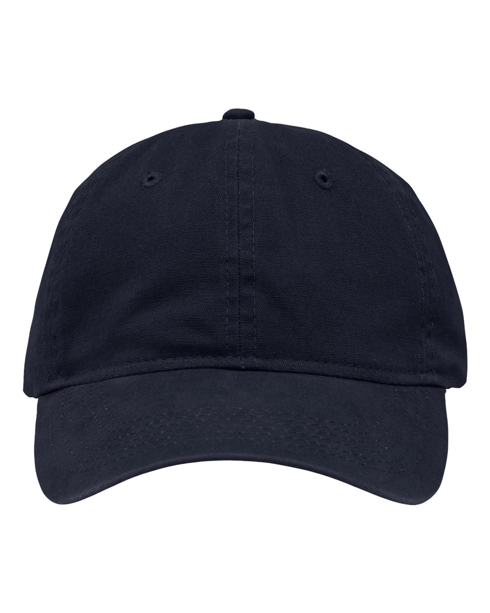 Front View of Brushed Navy Dad Hat Fit - SP1700